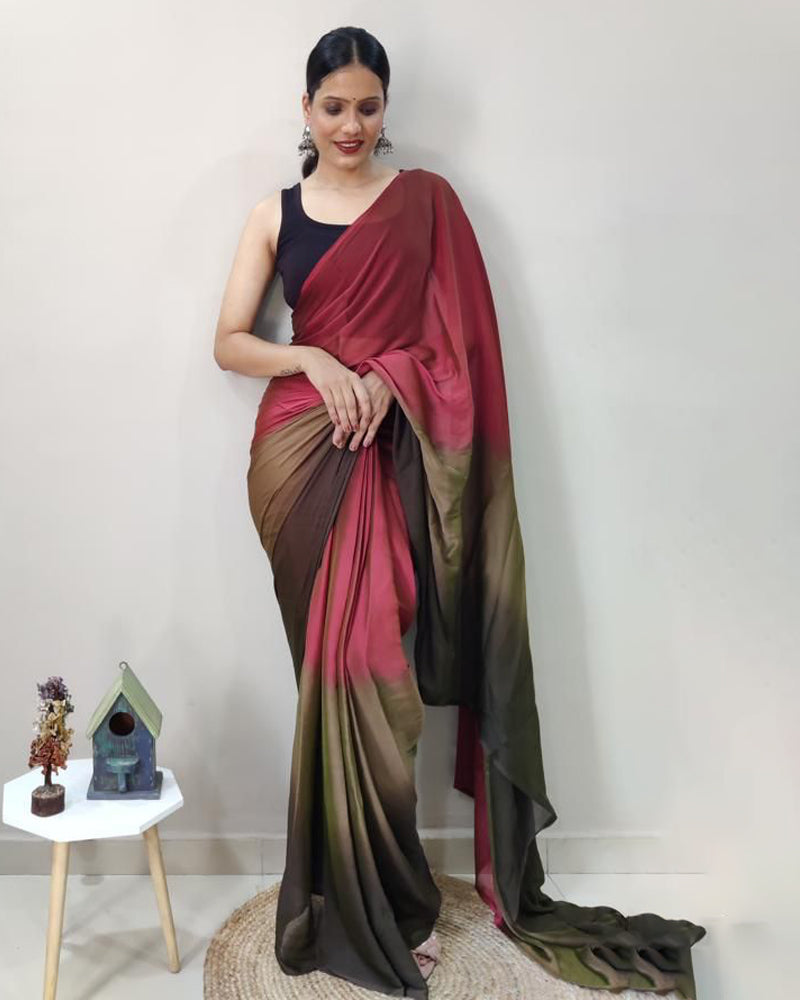 Moss nylon Ready to wear 1 Minute saree