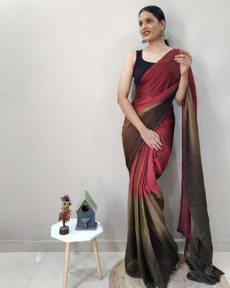 Moss nylon Ready to wear 1 Minute saree