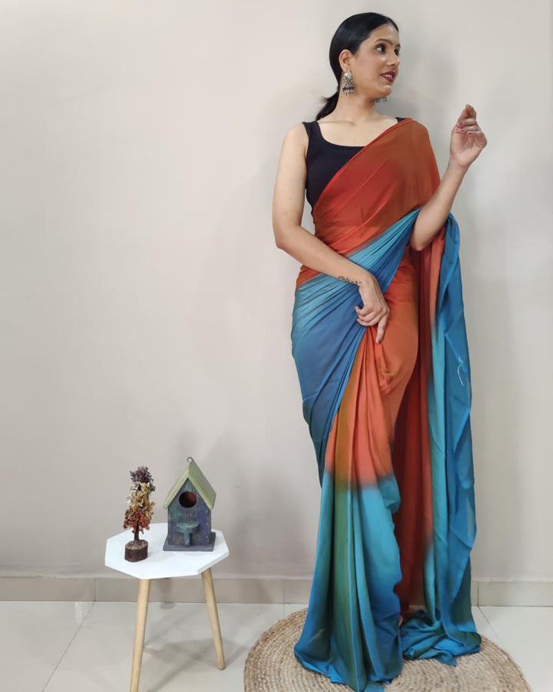 Moss nylon Ready to wear 1 Minute saree