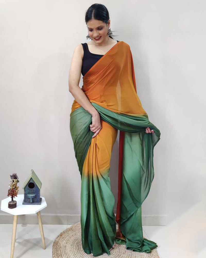 Moss nylon Ready to wear 1 Minute saree