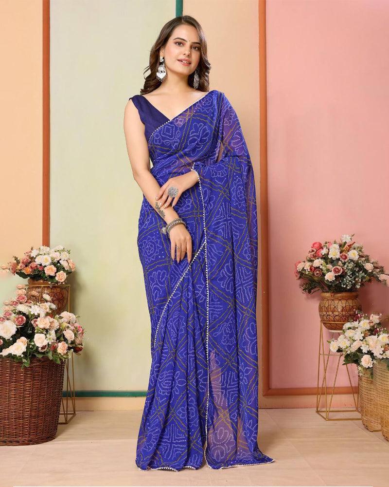 3 Best color of Bandhani print Georgette one minute ready to wear saree