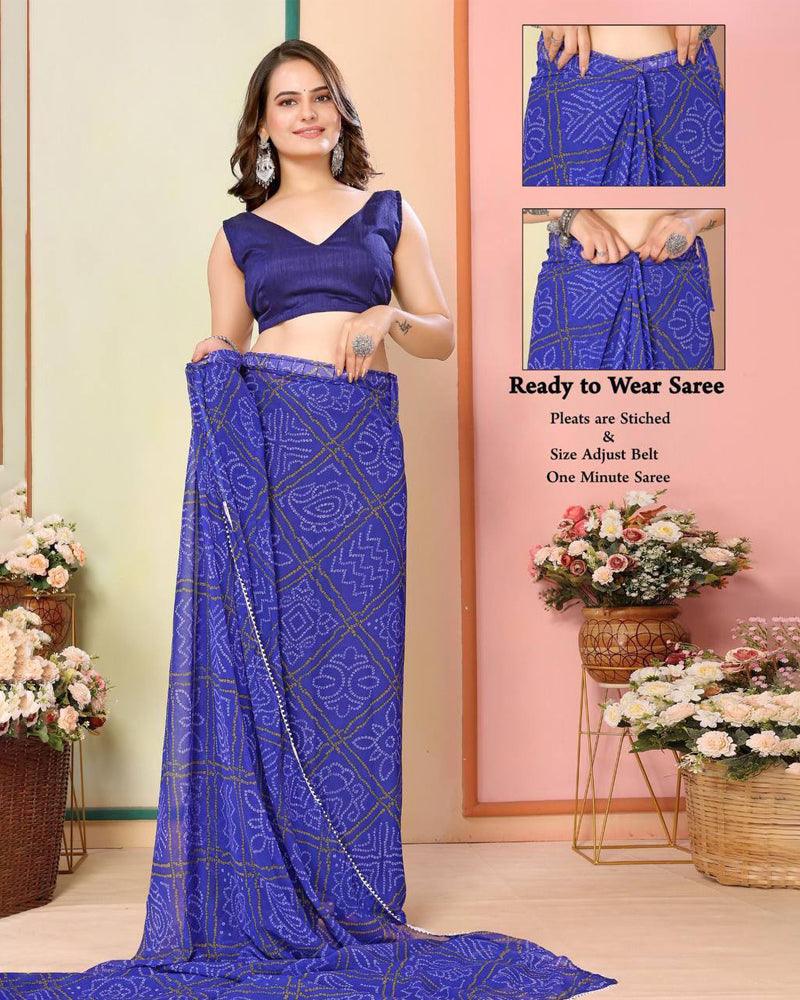 3 Best color of Bandhani print Georgette one minute ready to wear saree