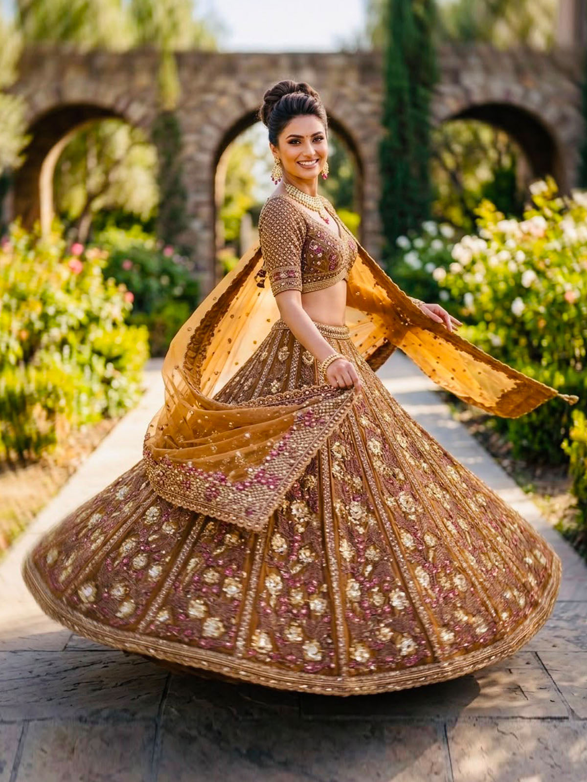 Elevate your ethnic look with a FEALDEAL sequin lehenga choli featuring soft net fabric, Cancan, Canvas Patta, unstitched blouse and elegant dupatta.