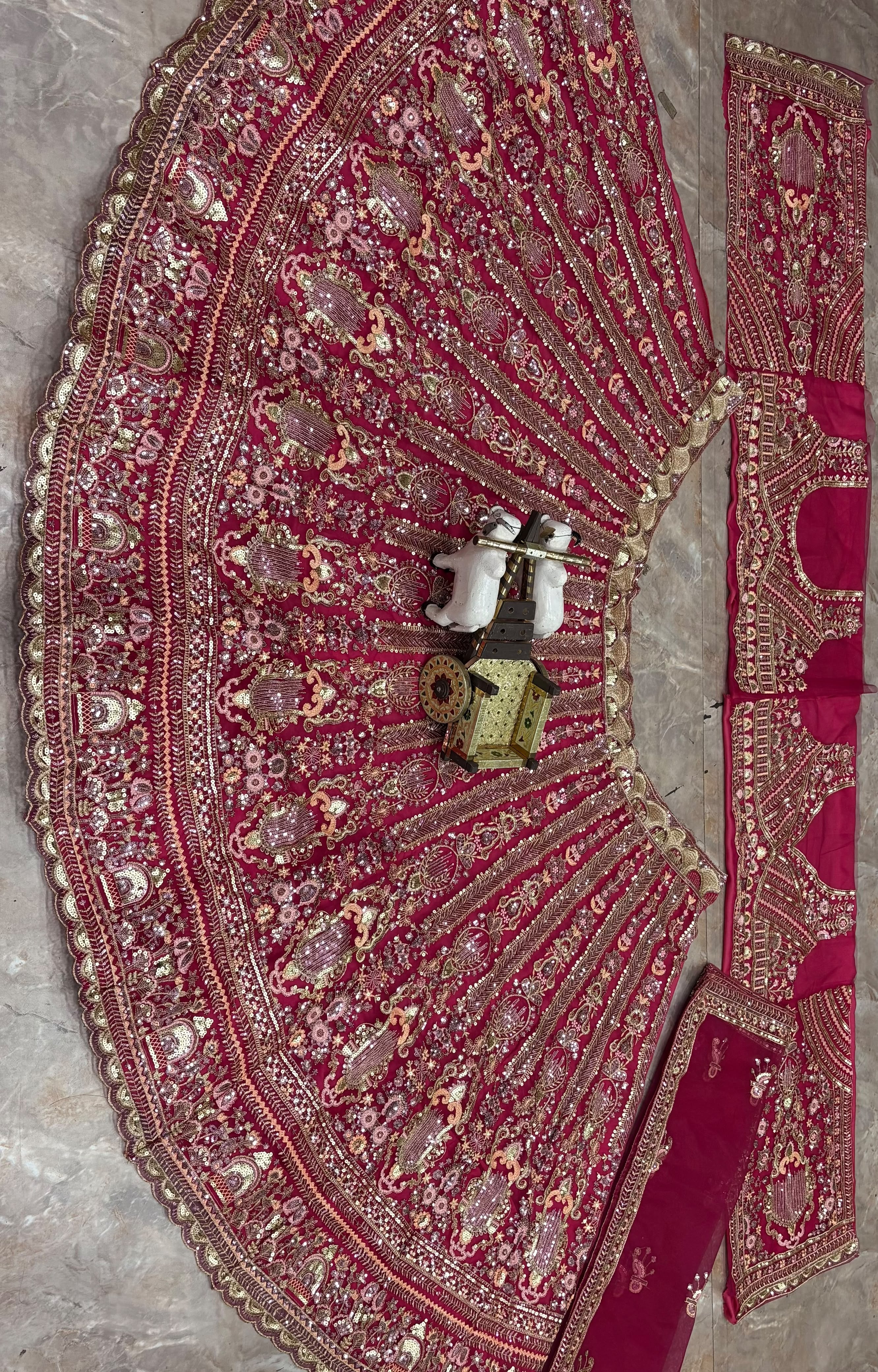Designer Butterfly Net wedding lehenga with sequin embroidery