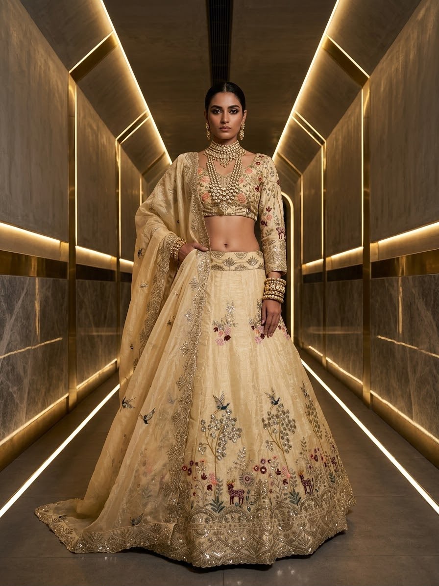 Fendy Silk women lehenga with 4 meter flared design