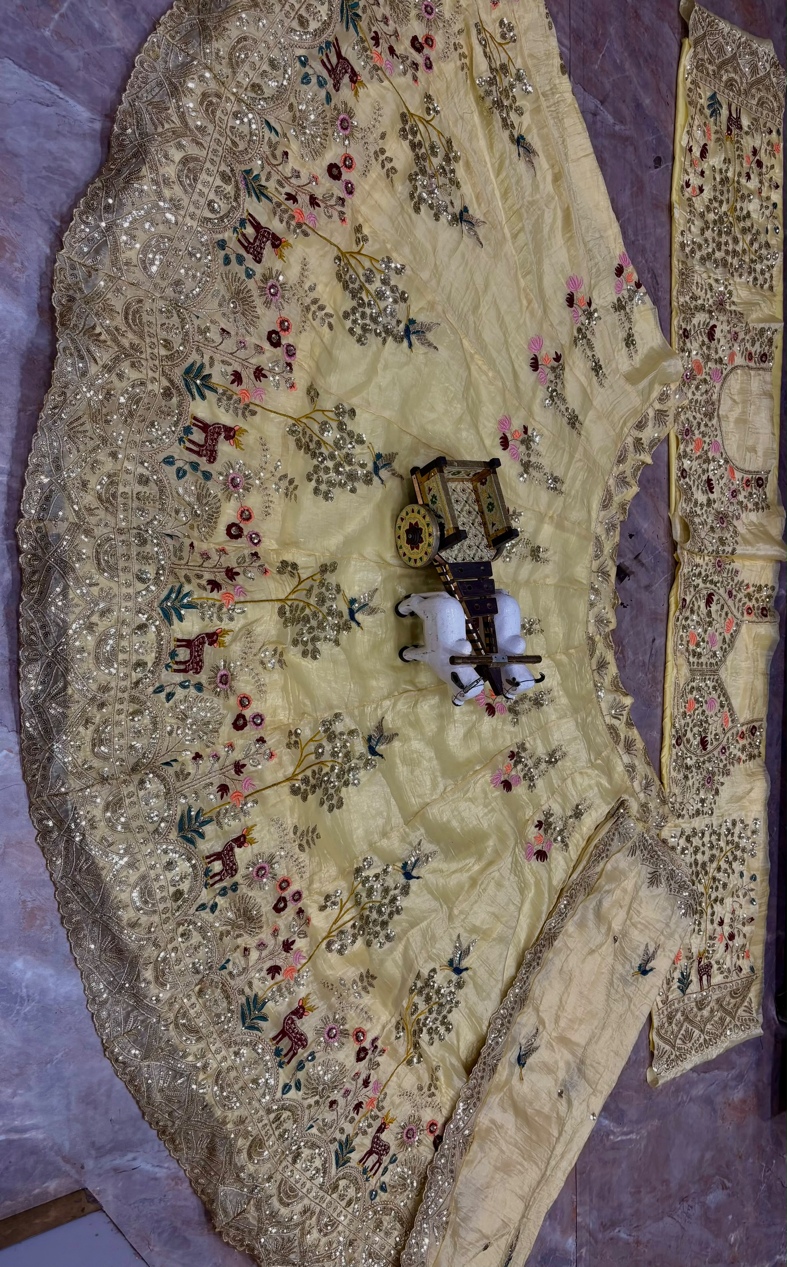 Bridal lehenga choli with Fendy Silk embroidery sequins
