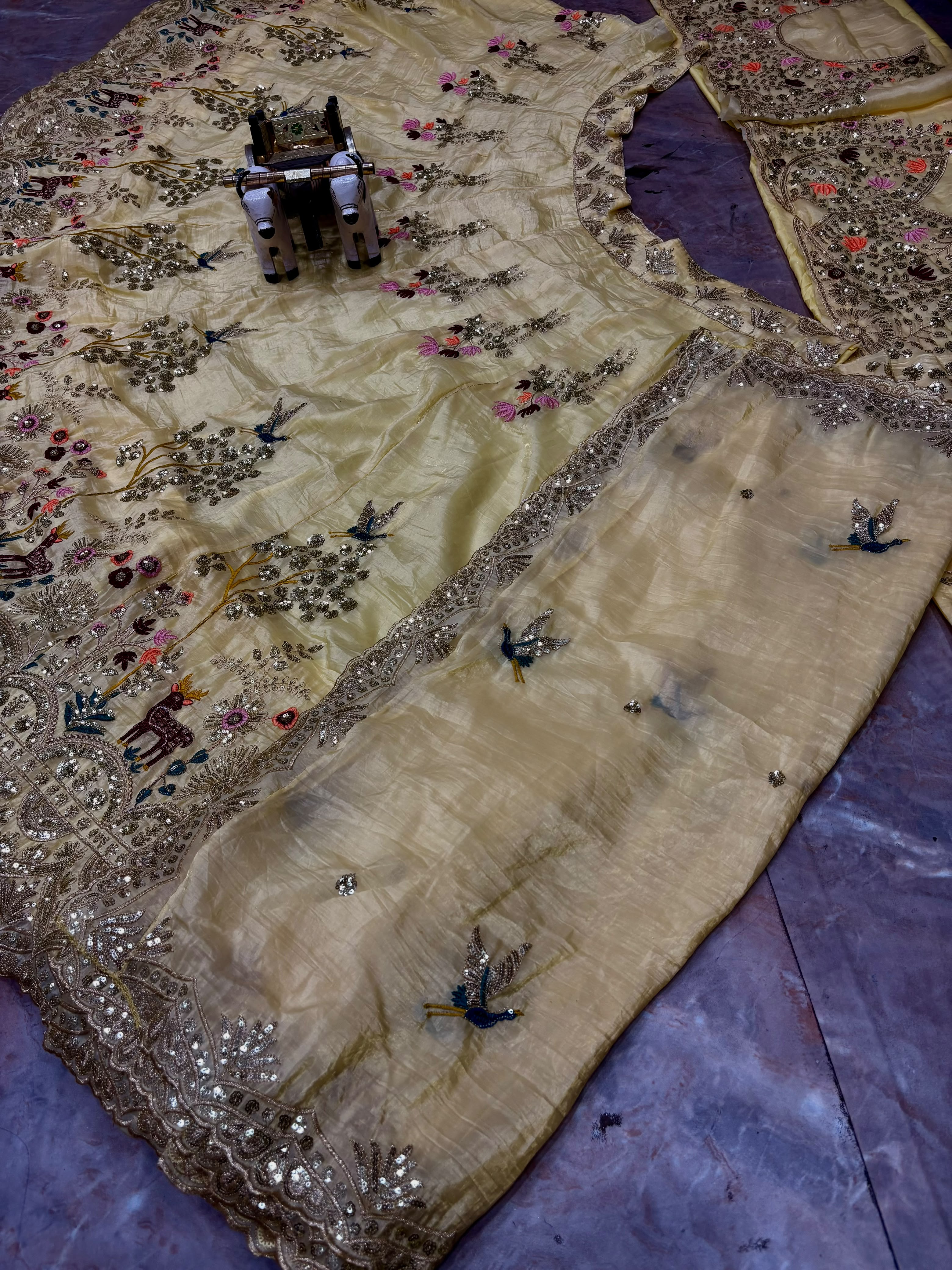 Navratri Garba lehenga with Can-Can and Canvas Patta
