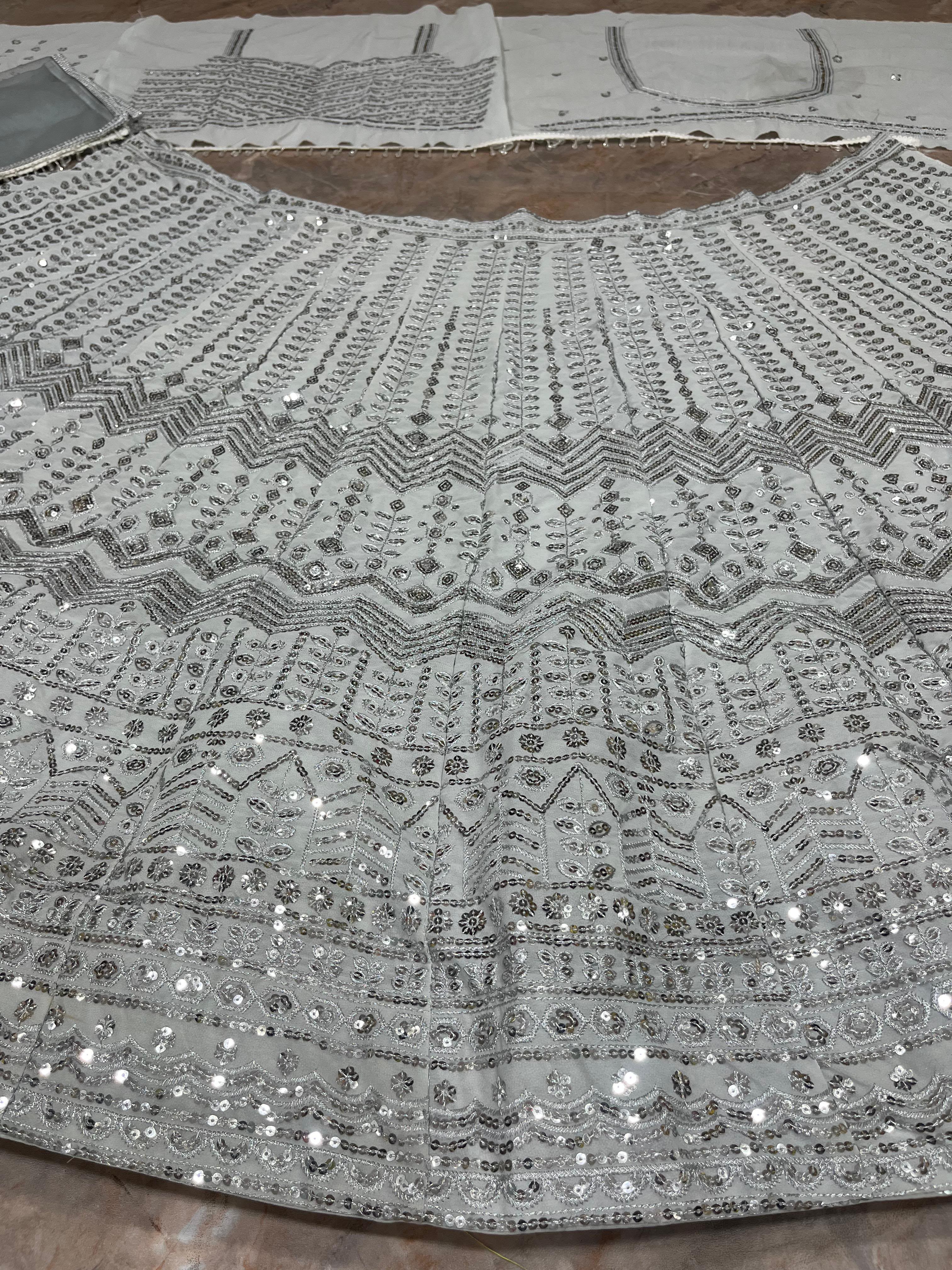 Semi-stitched sequin lehenga for women up to size 44