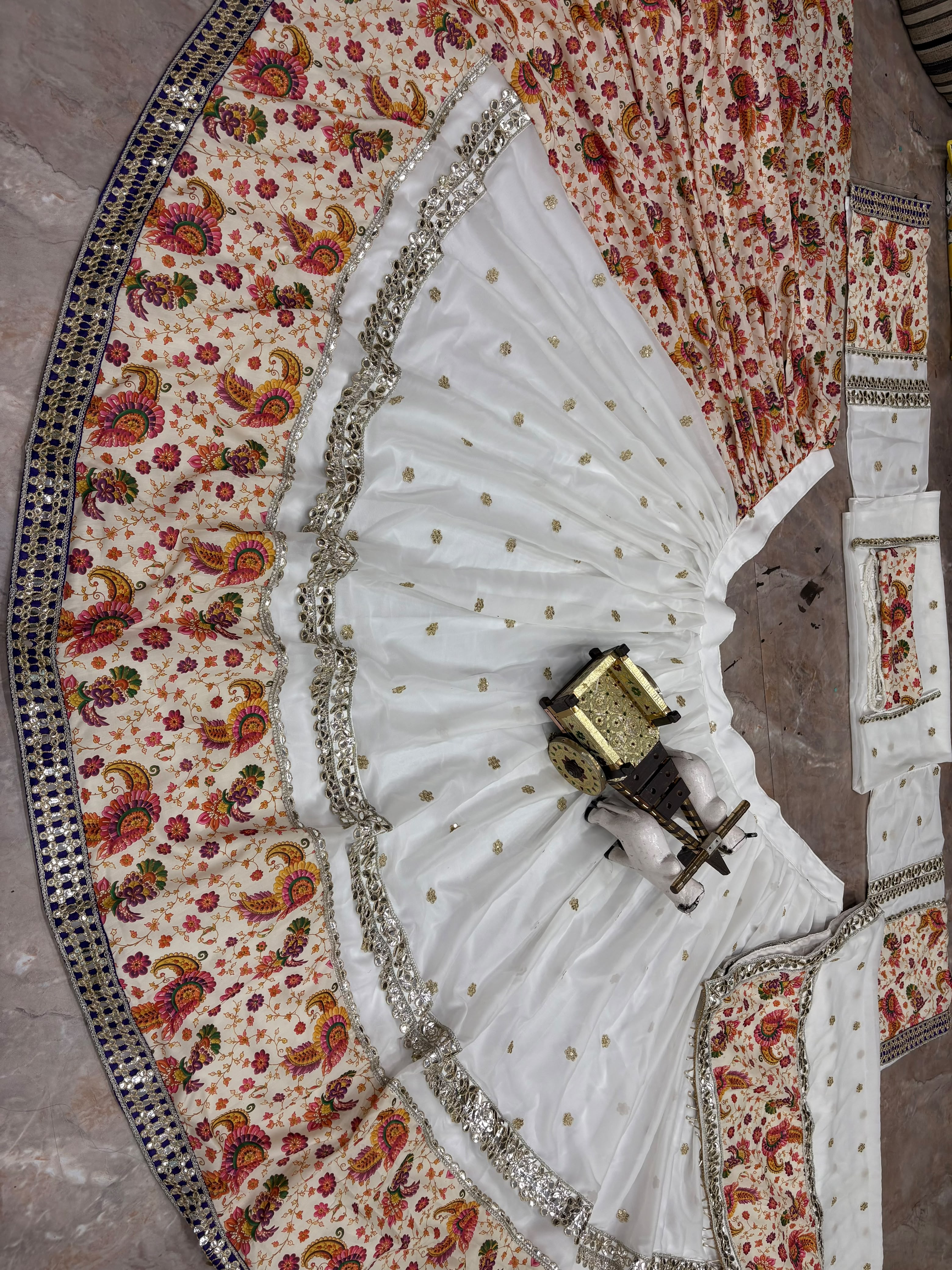 Designer Navratri lehenga choli with foil mirror work