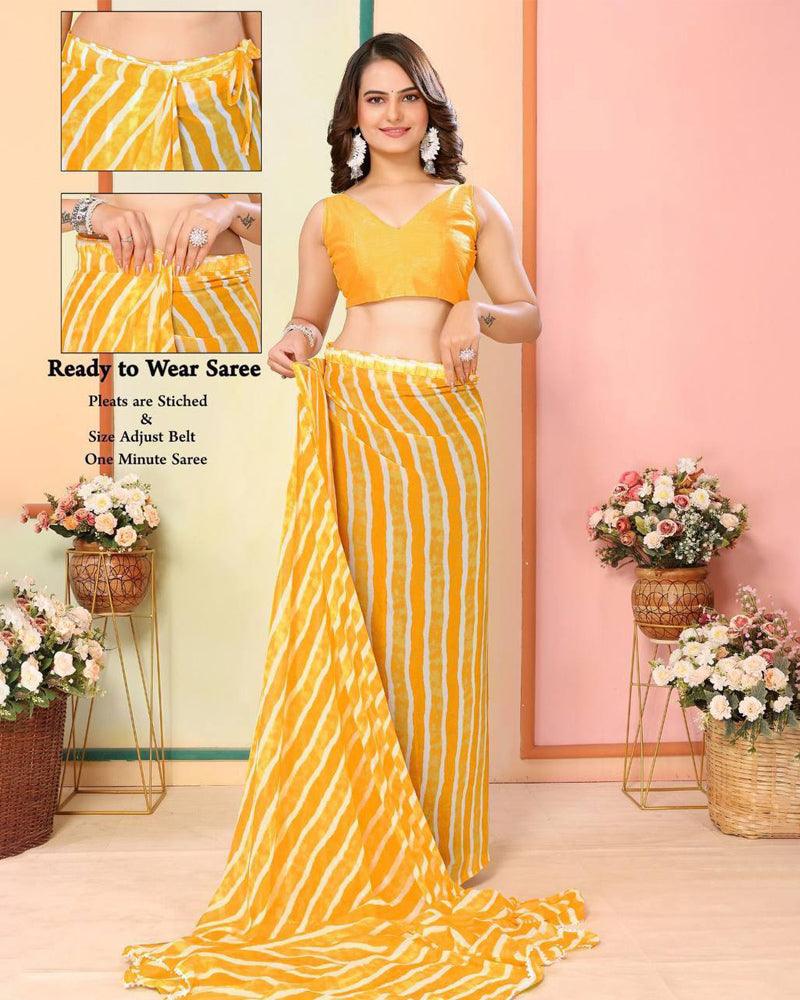 4 Trendy color of Georgette one minute ready to wear saree