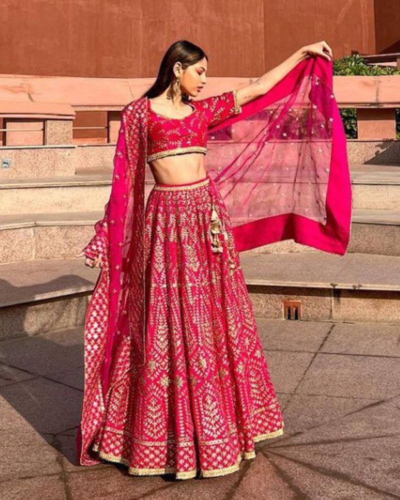Crop top and skirt Lehenga, Lehenga choli for teenage girls, Lehenga choli with long train, Two-piece Lehenga choli, Lehenga choli for Puja, Brocade Lehenga choli, Lehenga choli for college fest, Lehenga choli in pastel shades, Lehenga choli with zardozi work, Linen Lehenga choli, Lehenga choli for New Year party