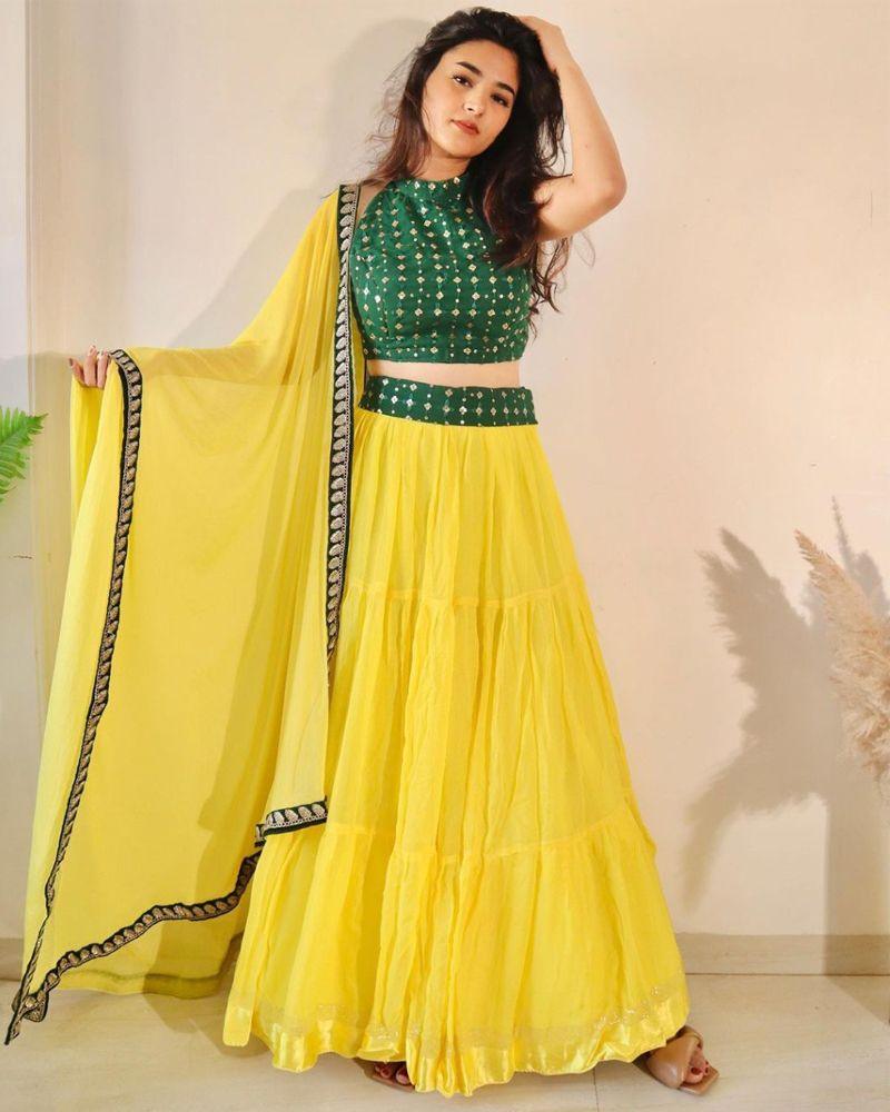 Bridal Lehenga Lehenga Choli Online Sale Amazon Yellow Colored