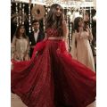 Red faux georgette wedding designer lehenga choli