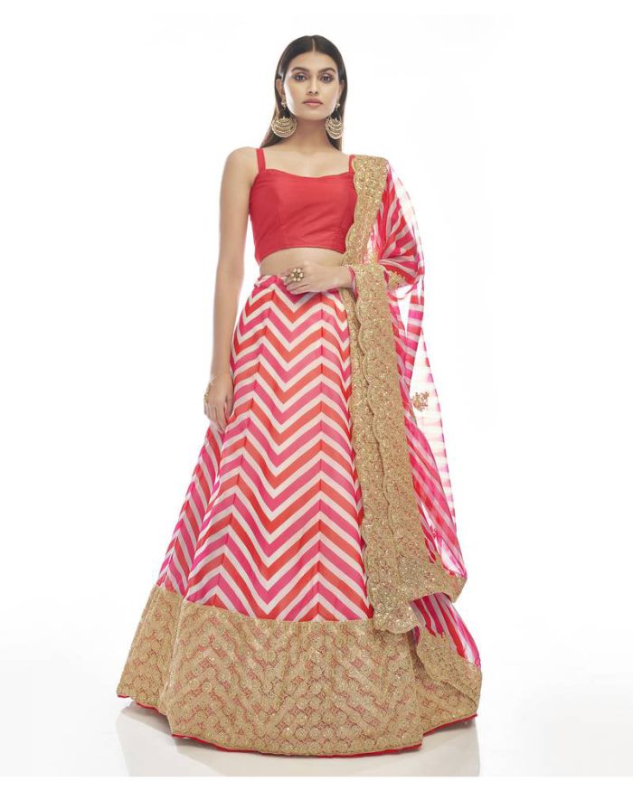 Buy Designer Pink Pure Butterfly Net Fabric Lehenga Choli Online - LEHV2665  | Appelle Fashion