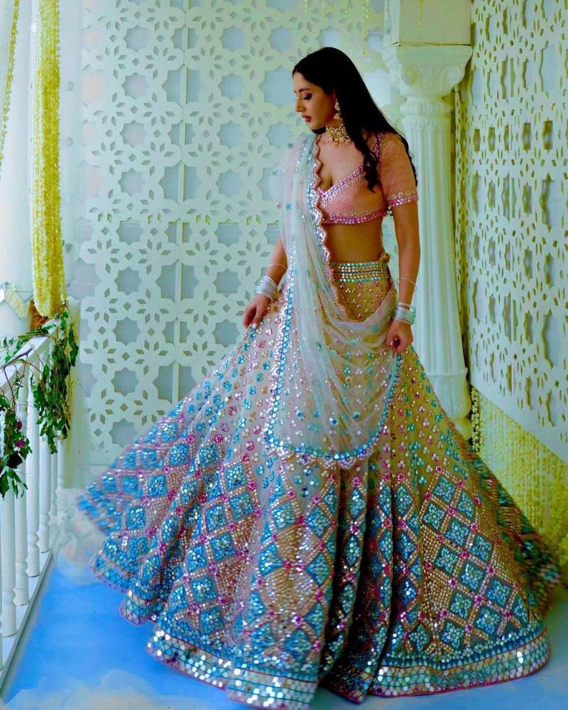 Buy Light Grey Designer Navratra Special Party Wear Lehenga Choli | Wedding Lehenga  Choli