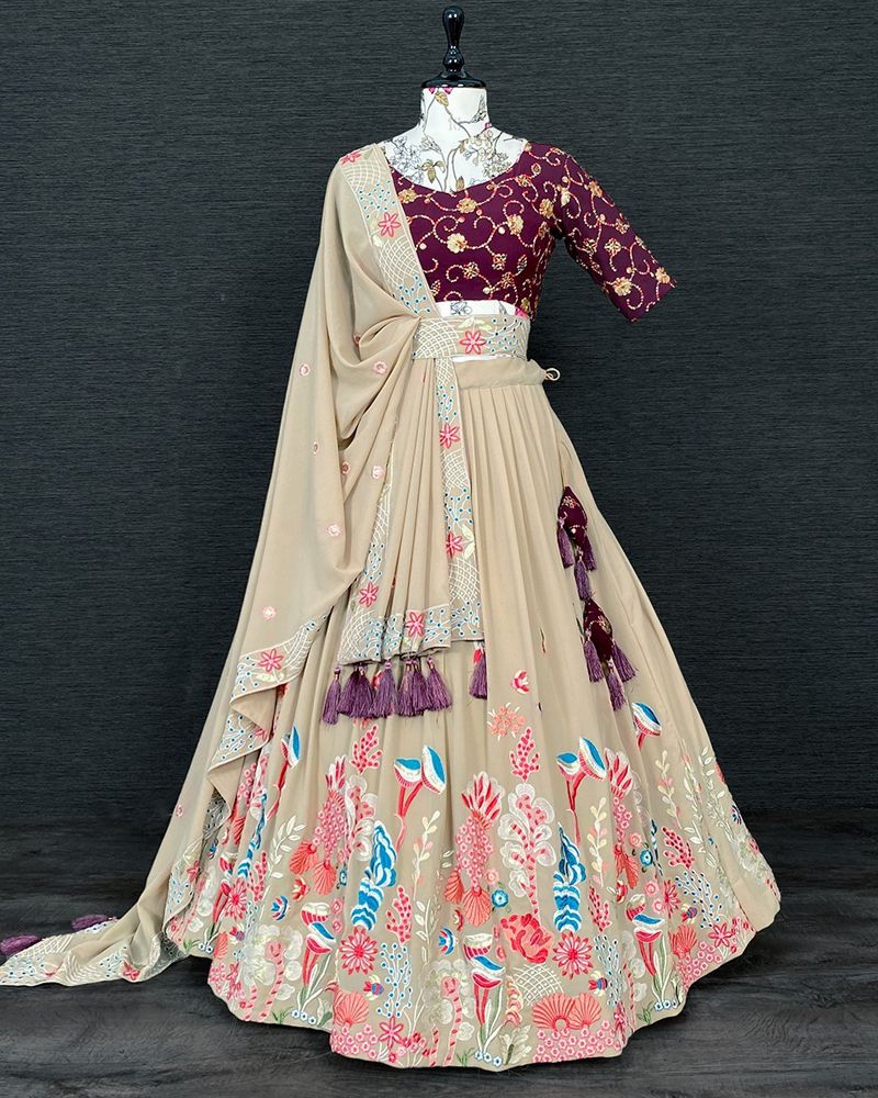 Pink Half Saree Kanjivaram Silk Zari Lehenga Choli - Designerkloth