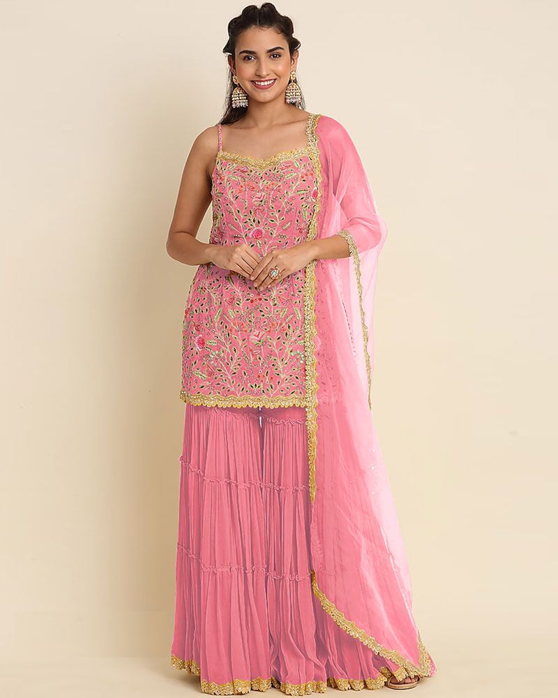 Soft Pink Pakistani Sharara Dress with Adda Work Online – Nameera by Farooq-mncb.edu.vn